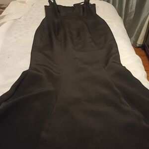 Red Linen Elegant Black Evening Maxi Dress Size 4